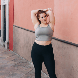Image of woman stretching. 